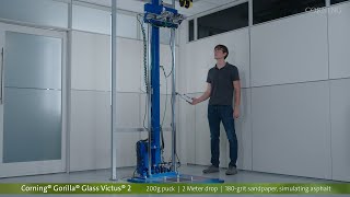 Corning® Gorilla® Glass Victus® 2 Drop Tower Test on Simulated Asphalt [upl. by Ruelu]