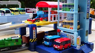 Titipos train amp Thomas Plarail ☆ Tayo Parking Station course [upl. by Rheba]