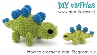 How to crochet a dino stegosaurus dinosaurus Amigurumi tutorial [upl. by Annoval]