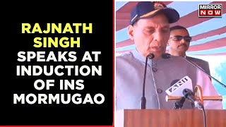 INS Mormugao Inducted To Indian Navy  Rajnath Singh Addresses Gathering  English News  Mirror Now [upl. by Sherborne619]