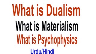 What is Dualism  What is Materialism  What is Psychophysics  Who Gave Dualism  UrduHindi [upl. by Bertila]