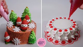 Littel Father Christmas Cake Decorating Ideas For Cake Lovers  Satisfying Cake Decor Videos [upl. by Copeland]