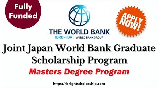 Joint Japan World Bank Graduate Scholarship 2024  Fully Funded Scholarship  Free Study in Japan [upl. by Lette]