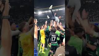 Rúben Amorim is thrown in the air by the Sporting players following his final home game in charge 💚🥺 [upl. by Talanian]