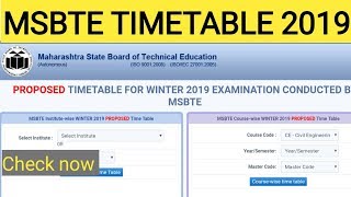 MSBTE Winter 2019 Time table  proposed timetable  Full information in Marathi [upl. by Tonnie]