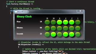 Demo Binary Clock in C and WPF [upl. by Froehlich]