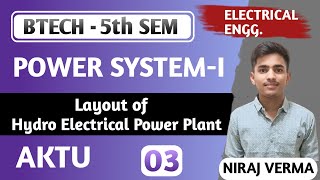 Layout of Hydro Electrical Power PlantPower System1Btech5th semesterElectrical Engineeringaktu [upl. by Terese]