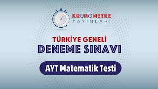 Kronometre Yayınları Türkiye Geneli Deneme Sınavı  AYT MatematikTesti Soru Çözüm Videosu [upl. by Hutton]