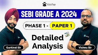 🔴SEBI Grade A 2024 Phase 1 Paper 1 Detailed Analysis  SEBI 2024 Exam Level  SEBI 2024 Exam Review [upl. by Harve566]