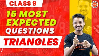 15 Most Expected Questions From Triangles  NCERT Class 9 Maths Chapter7  CBSE 2024 Exam [upl. by Annaj]