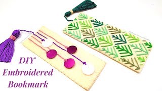 DIY Embroidery Bookmark Design I Easy DIY Bookmark ideas I Handmade Bookmark Hand Embroidery Gift [upl. by Gathard670]