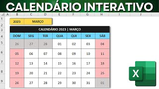 Calendário Dinâmico no Excel  Como Fazer Calendário Automático e Interativo  Baixar Grátis [upl. by Seyler]