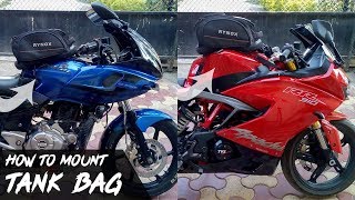 How to mount a tank bag on any Motorcycle [upl. by Jessamyn460]