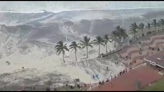 Durban beach closed due to high waves DRAMATIC AERIAL VIDEO [upl. by Ttemme38]