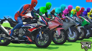 GTA 5  Epic Ragdoll Funny SpiderMan VS Minions On Rainbow Bridge Euphoria Physics1 [upl. by Enyawd]