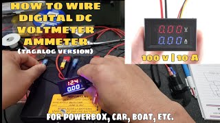 HOW TO WIRE DIGITAL DC VOLTMETER AMMETER  TAGALOG VERSION [upl. by Akinnej567]