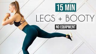 15 MIN LEGBOOTYTHIGH WORKOUT No Equipment Killer Legs [upl. by Htessil]