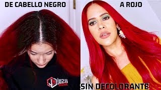 Como teñir el cabello color fantasía sin decolorar en casa  Cabello negro a rojo sin maltratarlo🌟 [upl. by Malaspina]