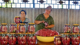 BEEF COOKED IN A GLASS JAR PREPARATION FOR WINTER [upl. by Ariane]