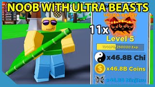 Noob With Full Team of Ultra Beast Pets x515B Boost  Roblox Ninja Legends [upl. by Egreog]