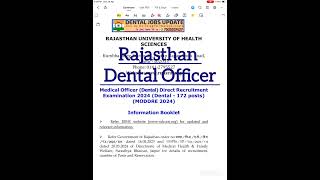 Rajasthan Dental Officer Recruitment 2024  How to change DCI Registration to Rajasthan [upl. by Birgit]