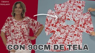 BLUSA FÁCIL CON 90CM DE TELA  Fabiana Marquesini  553 [upl. by Shelli]