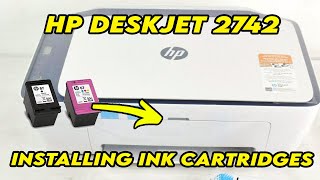 HP Deskjet 2742 amp 2742e  How to Install amp Replace Ink Cartridges [upl. by Hteazile]