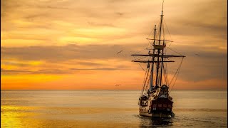 Pirate Ship Ambience  Сreaks of Wood Sounds of Seagulls And Waves  Background For Sleep  8 Hours [upl. by Ellenyl]