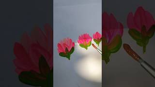 One stroke tutorial mangolia flowers painting creativityshortvideoyoutubeshortsviralvideo [upl. by Maon663]