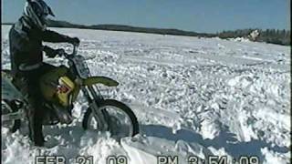 RM 250 with paddle tire in the snow [upl. by Willdon663]