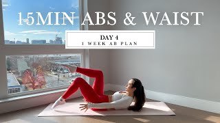 15MIN Hourglass Waist amp Abs  DAY 4  1 WEEK PILATES AB PLAN   verbal cues [upl. by Surazal607]