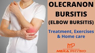 Olecranon Bursitis Elbow Bursitis  Treatment Exercises amp Home Care  In Hindi  Mera Physio [upl. by Ivek]