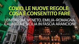 Covid le nuove regole e la divisione in fasce di rischio cosa è consentito fare in fascia [upl. by Oidacra]