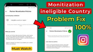 Fix Instagram Ineligible Country Or Region Problem  Instagram Partner Monetisation Policies [upl. by Noell]