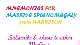 Diseases with Massive Splenomegaly Mnemonic from HARRISONSMnemonic for NEETPGUSMLE step 1 [upl. by Aicened]