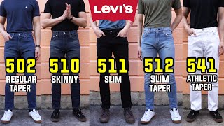 COMPLETE Guide To Levis SlimSkinnyTaper Fit Jeans  502 510 511 512 541 Comparison  Review [upl. by Laitselec]