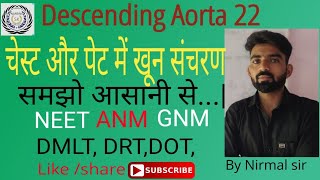 Descending aorta thoracic and Abdominal Aorta  full explanation by Nirmal sir [upl. by Suhploda]