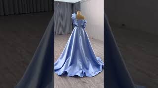 Highend Fashion Sky Blue Beading Sequins Prom Dresses [upl. by Alorac]