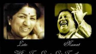 Two greats come together Lata and Nusrat [upl. by Ayotnom]