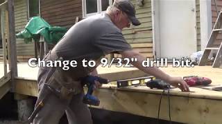 DIY Deck Part 11  Attaching Railing Posts [upl. by Arabeila]