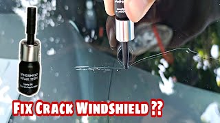 How To Fix Crack Windshield Car  It is work or Cap 🧢 Windshield Repair Resin [upl. by Yehc]