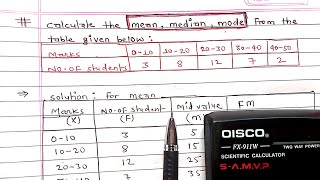 Statistics  Mean Median amp Mode for a grouped frequency data  Continuous series  Arya Anjum [upl. by Kornher]