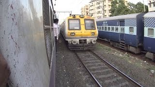 Dadar To Kurla on Mumbai Local Fast Train Footboard  Full Length Video [upl. by Jasen]