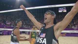 Mens Beach Volleyball Preliminary Round  USA v RSA  London 2012 Olympics [upl. by Iruahs]