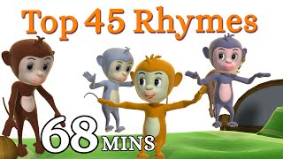 Five Little Monkeys Jumping On The Bed Nursery Rhyme  Kids Songs  3D English Rhymes for Children [upl. by Ielarol]