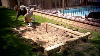 Preparing the backyard horseshoe pits for some summer fun [upl. by Rexer]