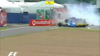 Formula 1  2004  Accidente Jarno Trulli  Silverstone [upl. by Burta531]