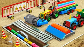 Diy mini tractor an excavator making home pipe bridge science project  diy Concrete Manhole Cover [upl. by Elaweda]