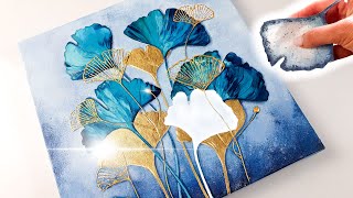 MUST WATCH Ginkgo Leaf CRAZY Techniques  Gold Leaf  AB Creative Tutorial [upl. by Halyahs]