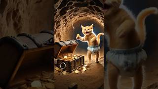 Kitten found a treasure 🙀💎 cute cat cartoon [upl. by Ahsikahs]